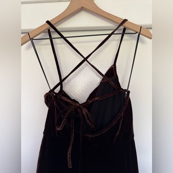 Amanda Uprichard Brown Velvet Mini Dress Medium - Picture 5 of 8